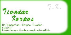 tivadar korpos business card